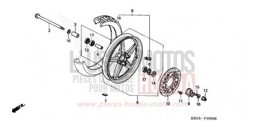 ROUE AVANT (1) CB250R de 1994